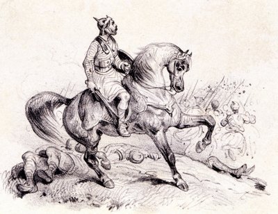 Merovée veri a hunokat. alkotó: Unknown artist