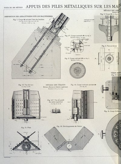 Az Eiffel-torony fém cölöpöi - ipari formatervezés alkotó: Unknown artist