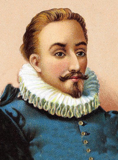 Miguel de Cervantes Saavedra 1547-1616 - Miguel de Cervantes (1547-1616) spanyol költő és drámaíró portréja alkotó: Unknown artist