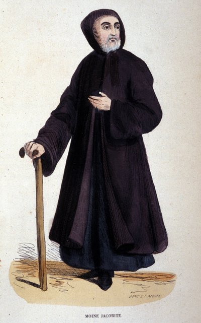 Moine Jacobite. Metszet egy vallási rendekről szóló albumból, Párizs alkotó: Unknown artist