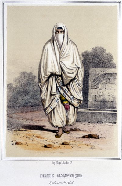 Mór nő városi jelmezben Algírban a 19. század második felében. alkotó: Unknown artist