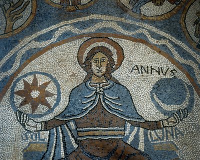 Az év hónapjait ábrázoló mozaikpadló alkotó: Unknown artist
