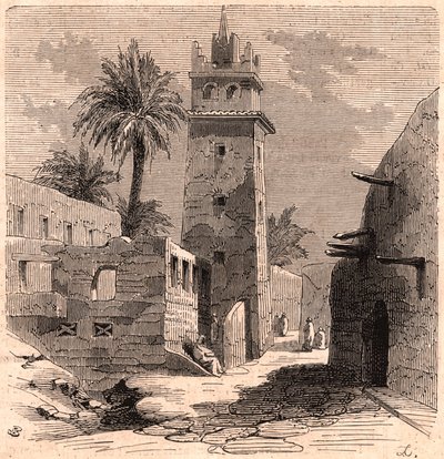 Mecset a régi Biskrában (Biskra) Algériában 1866-ban alkotó: Unknown