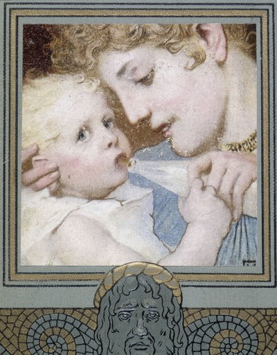 Anya, aki a palackot adja gyermekének - 19. század alkotó: Unknown artist