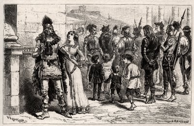 Ebbe a szomorú látványba költözött Theodechilde vagy Thichilde (Thierry I lánya) (meghalt 534-ben) a fogoly élete és szabadsága – vésett Oscar Havard „” Les Femmes Illustres De La France”-ba – 1886 alkotó: Unknown artist