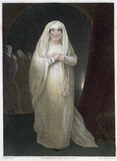Mrs. Siddons, Lady Macbeth szerepében Shakespeare „Macbeth” című drámájában, deb. 19. század alkotó: Unknown artist