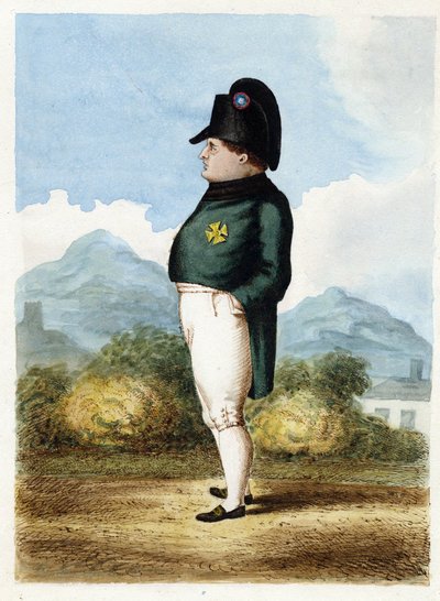 Bonaparte Napóleon Szent Ilona szigetén - Ismeretlen tüzértiszt - 1817 - Akvarell papíron - 30x22,6 - Magángyűjtemény alkotó: Unknown artist