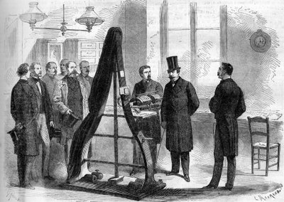 III. Napóleon 1866-ban meglátogatta a Belügyminisztérium elektromos távírójának irodáit. alkotó: Unknown artist