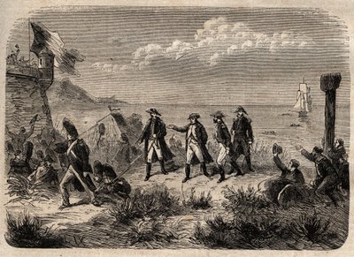 Napóleon visszatér Elbáról – „” I. Napóleon hazatérése Elba szigetéről, 1815. március 1-jén landolt Cannes-ban””” Bevésve „Illustrious popular dictionary”” - 1864 - Joseph Decembre és Edmond Allonier - alkotó: Unknown artist