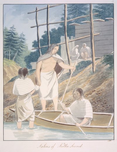 Natives of Nootka Sound, c.1843-50 (watercolour) alkotó: Unknown artist