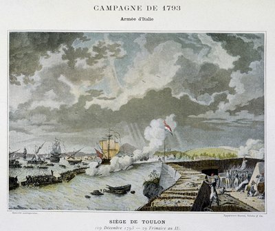 Tengerészeti csata: Toulon ostroma 1793-ban – a „” Napóleon tengeri csatái” c. alkotó: Unknown artist
