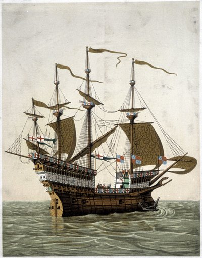 Az angol VIII. Henrik hajója (1520) – J. Holbein szerint alkotó: Unknown artist