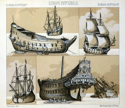 Haditengerészet és kereskedő a 17. században - Raquet 1888-as "" A történelmi kosztümben" alkotó: Unknown artist