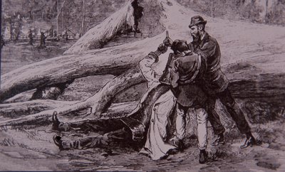 Ned Kellyt Kelly rendőrtiszt és Jesse Dowsett vasutas fogta el, 1880. június 28-án (metszet) alkotó: Unknown artist