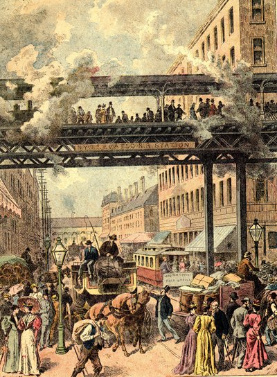 New York Street. „A Föld népei” 1890-ben. alkotó: Unknown artist