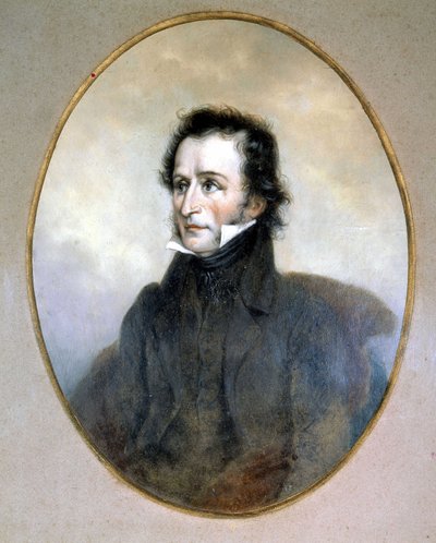 Niccolo Paganini (1782-1840). Vízfestmény. Scala Múzeum, Milánó. alkotó: Unknown artist