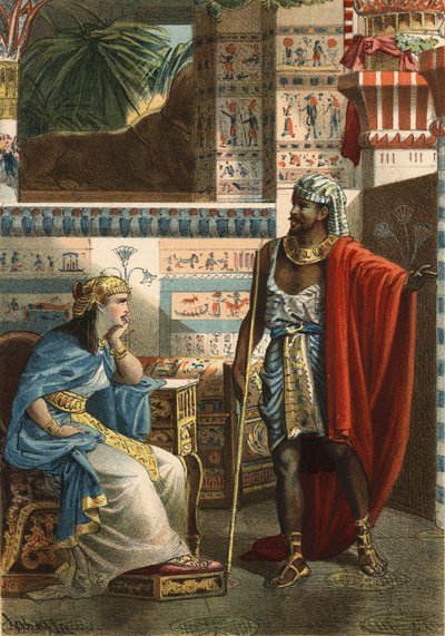 Nitocris, Manethon szerint, Egyiptom utolsó királynője, a VI. dinasztia. Juan Justo Huguet, Molinas Hermanos szerkesztő 1881-es metszete „A szépség kultuszában” alkotó: Unknown artist