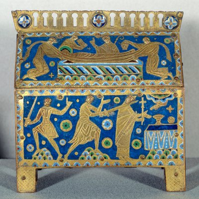 Műtárgy: Szent Tamás Becket (1118-1170), canterburyi érsek zománcvadászata, arany és réz. Ez az Archeveque 1170. december 29-i, a Cantorbery-székesegyházban történt meggyilkolásának és temetésének dekorációja. 1220 kb. alkotó: Unknown artist
