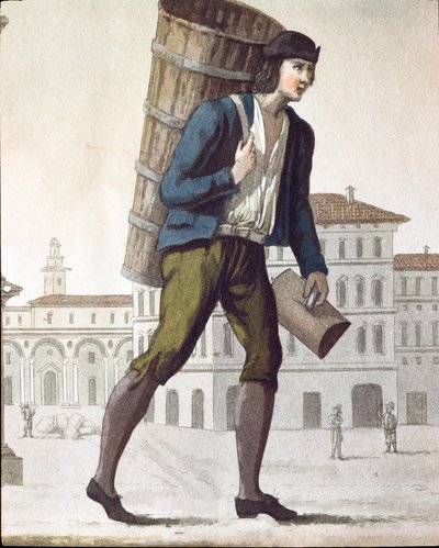 Régi mesterség: a tejesember (Litográfia alkotó: Unknown artist