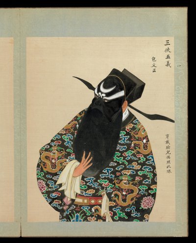 Száz portré pekingi opera szereplőiről, 19. század vége-20. század eleje (ötvenlapos album; tinta, színes és arany, selyem) alkotó: Unknown Artist