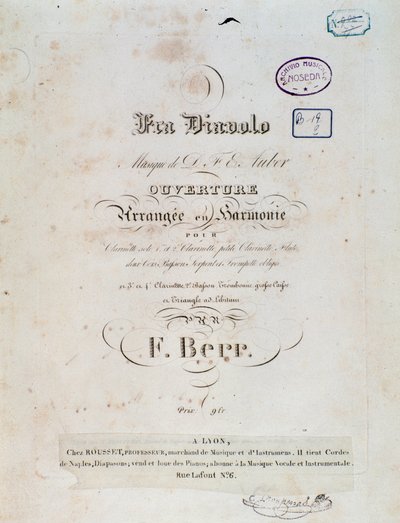 D. F. Auber Fra Diavolo, avagy The Hotelery of Terracine című komikus operájának megnyitója alkotó: Unknown artist