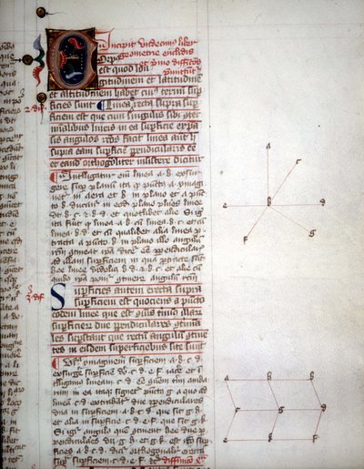 Euklidész, a Kr.e. 3. századi matematikus „” A geometria elemei”” kéziratának oldala. ¿ alkotó: Unknown artist