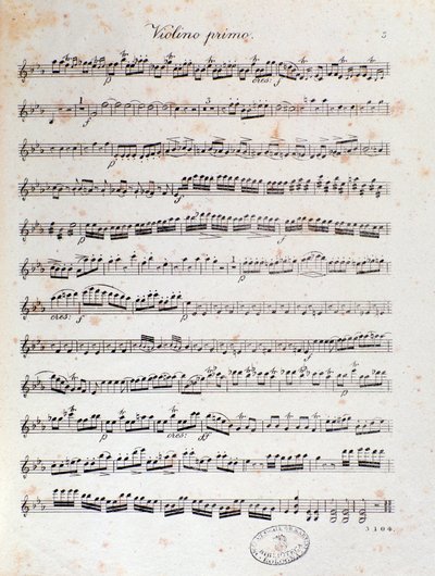 Louis Spohr Alruna nyitányának kottájának oldala alkotó: Unknown artist