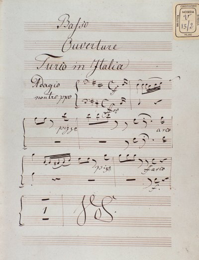 Gioacchino Rossini A török Olaszországban nyitányának zenei oldala alkotó: Unknown artist