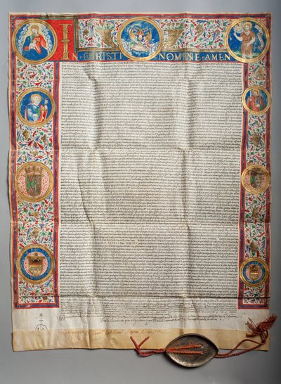 Pápai bulla. III. Pál pápa, Eucharisztia. Pergament. Miniatűr festmény. 1535. alkotó: Unknown artist