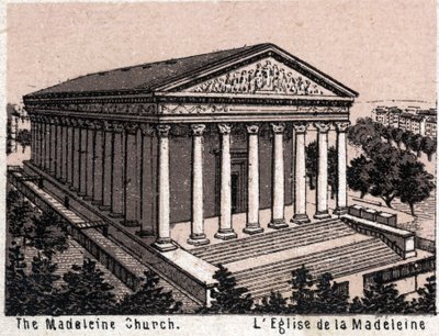 Párizs, Franciaország: kilátás a Madeleine-templomra. in "" A világ 168 nézetet szemléltet"" Keltezés nélküli (XIX. század vége) alkotó: Unknown artist