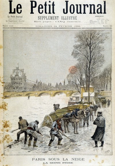 Párizs a hó alatt: a Szajna felvétele – az 1895.02.24-i „” Le Petite Journal”-ban alkotó: Unknown artist