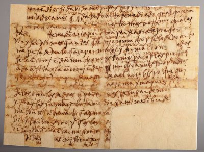 Egy kézirat része. Szent Teréz 96. számú levele unokahúgának, María Bautista anyának (Santa. Teresa 96. számú levele Sevillából unokahúgának, María Bautista anyának, aki Valladolidban tartózkodik). Papír. 1. rész 1575. november 30. alkotó: Unknown artist