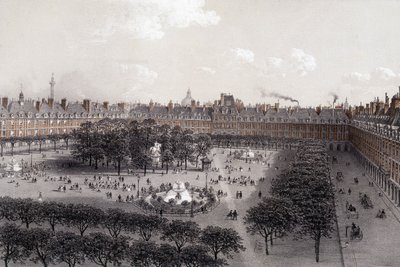 Place Royale (ma Place des Vosges) Párizsban a 19. század végén. alkotó: Unknown artist