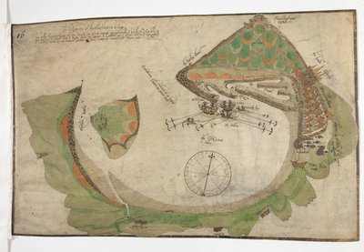 San Sebastian városának és kikötőjének terve, Richard Poulter, 1585. június alkotó: Unknown artist