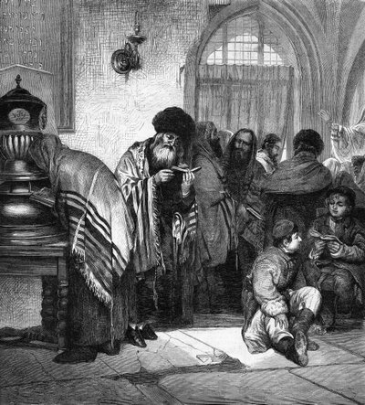 A lengyel zsidók a nagy megbocsátást ünneplik (Jom Kippur). alkotó: Unknown artist