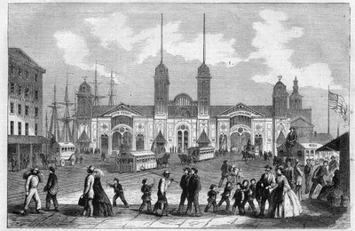 Port of New York (New York), Egyesült Államok. Metszet a „The Illustrous Universe”-be alkotó: Unknown artist