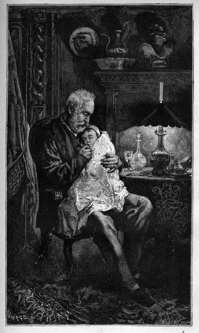 Victor Hugo portréja, Jeanne unokája ülve - metszet a „" A szörnyű év"-ből ("A szörnyű év") - Hugo et l