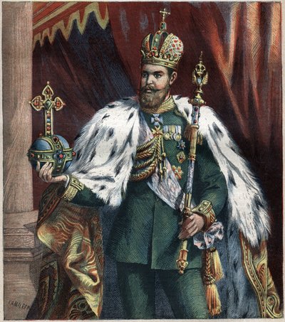 III. Sándor (1845-1895), Oroszország császárának portréja lábán, 1892-es metszet. alkotó: Unknown artist