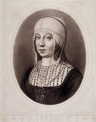 Portré Izabella 1. Katolikus vagy Kasztília medáljában - metszet alkotó: Unknown artist
