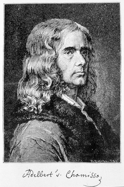 Aldebert Von Chamisso de Boncourt (1781-1838), francia származású német író és tudós portréja - metszet alkotó: Unknown artist