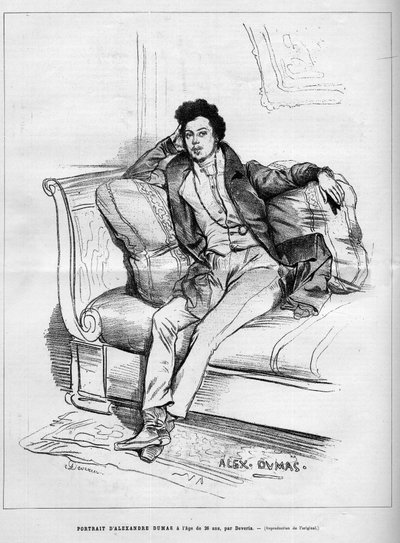 Ifjabb Alexandre Dumas (1824-1895) francia író portréja 26 évesen. Metszet a „Le Monde Illustré”-ben” alkotó: Unknown artist