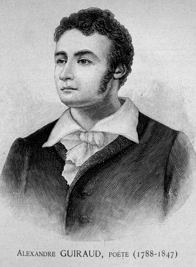 Alexandre Guiraud költő (1788-1847) portréja - grav. 19. század alkotó: Unknown artist
