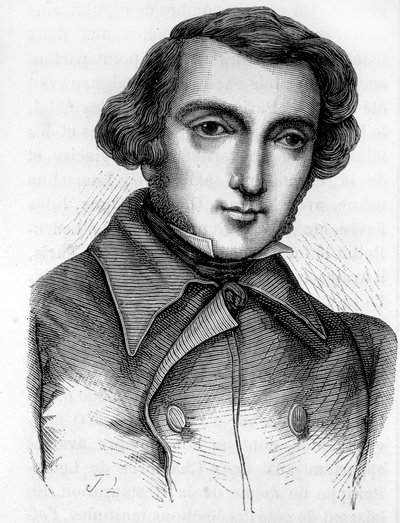 Alexis de Tocqueville (1805-1859) francia történész és politikus portréja. Metszet 19. század. alkotó: Unknown artist