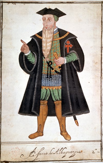 Alphonse (Alfonso vagy Afonso) portréja, Albuquerque (1453 - 1515). Pedro Varretto de Resenda kézirata. 16. század. alkotó: Unknown artist
