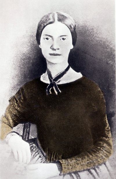 Emily Dickinson (1830-1886) amerikai költő portréja 1846-1847 körüli fényképről alkotó: Unknown artist