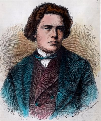 Anton Rubinstein (1829-1894) orosz zongoraművész és zeneszerző portréja. századi metszet. Magángyűjtemény. alkotó: Unknown artist