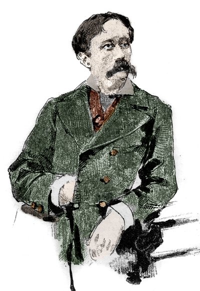 Arrigo (vagy Enrico) Boito (1842-1918) portréja, olasz librettista, Giuseppe Verdi „Otello” (Othello) librettójának szerzője. Metszet a „Le monde illustrious”-ban alkotó: Unknown artist