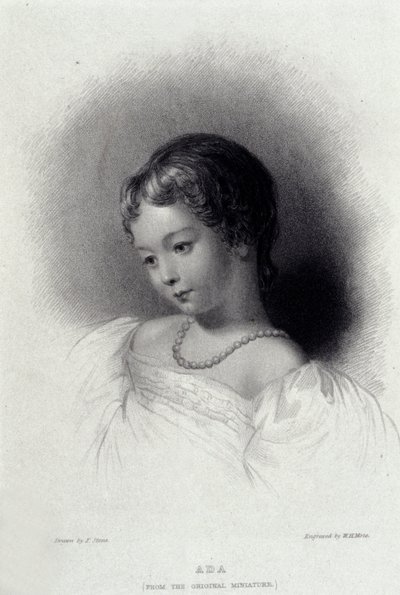 Augusta Ada Byron (1815-1852) portréja, aki Anna Lovelace lett, George Gordon Byron költő lánya. századi metszet. alkotó: Unknown artist