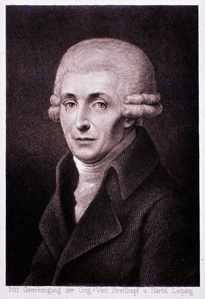 Joseph Haydn (1732-1809) osztrák zeneszerző portréja Metszet. 19. század. Milánó, Conservatorio biblioteca alkotó: Unknown artist