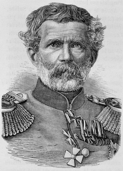 Báró von Manteuffel portréja. század végi metszet a „Histoire de France”-ban, H. Martin. alkotó: Unknown artist